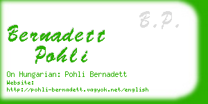 bernadett pohli business card